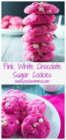 wedding photo - Pink White Chocolate Sugar Cookies