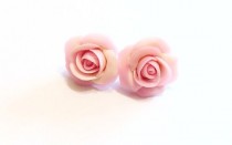 wedding photo -  Pink Rose Earrings, Small Flower Stud Earrings, Vintage Style Floral Retro Jewelry, Womens Fashion Accessories,Wedding,Bridesmaids Earrings