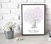 wedding photo -  Heart shaped wedding tree, personalised wedding fingerprint tree, Gift for Couples Wedding, wedding gift for couple, wedding gifts love