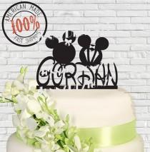 wedding photo - Surname, Last Name Mickey and Minnie Mouse Wedding Cake Topper  Made in USA