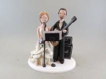 wedding photo - Cake Toppers - Bride & Groom Customized Music Theme Wedding Cake Topper
