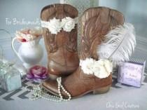 wedding photo - Shabby Chic Boot Band, Boot Accessories,Cowgirl Boot Band, Boot Bracelet