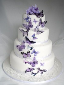 wedding photo - 20 Mauve Butterflies For Cakes And Decorations
