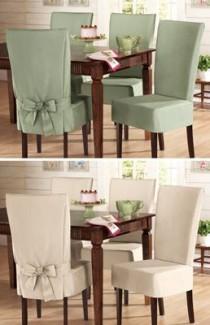 wedding photo - Sure- Fit Cotton Dining Chair Slip Cover From Collections Etc.