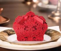 wedding photo - Lace Hollow Candy Gift Wedding Box