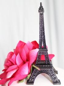 wedding photo - Black Paris Eiffel Tower Cake Topper