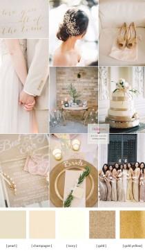 wedding photo - Champagne Wedding Colors Schemes { Champagne   Pearl   Ivory & Gold }
