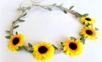 wedding photo - Sunflower Tieback Festival Headband