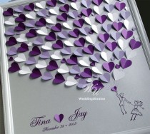 wedding photo - Wedding Guest Book Ideas - Silver And Purple Weddings Tree - Wedding Guest Book Alternative To Traditional Guestbook
