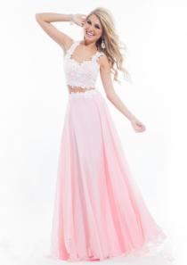 wedding photo -  Appliques Ruched Pink Yellow Straps Sleeveless Floor Length Zipper Chiffon
