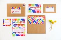 wedding photo - Lisa’s Rainbow Geometric Baby Shower Invitations (Oh So Beautiful Paper)