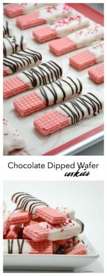 wedding photo - Chocolate Dipped Wafer Cookies
