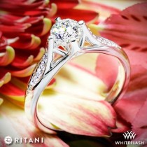 wedding photo - Ritani Modern Arched Micro Pave Diamond Engagement Ring 