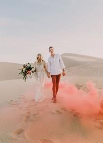 wedding photo - Modern Desert Elopement Inspiration In The Sand Dunes