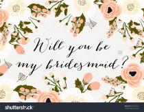 wedding photo - Wedding Template invitation featuring the words "Will you be my bridesmaid?"