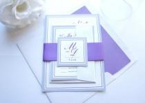 wedding photo -  Grape and Gray Wedding Invitation - SAMPLE SET