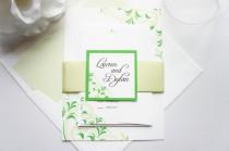 wedding photo -  Green Flourish Wedding Invitation - SAMPLE SET