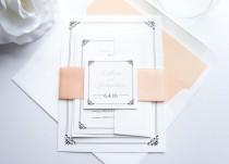 wedding photo -  Peach Wedding Invitation - SAMPLE SET
