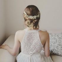 wedding photo - Flower crown, Wedding Hair piece, Bridal head piece, bridal hair piece, wedding accessory, floral comb, boho, formal, wedding head piece