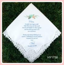 wedding photo - Mother of the Groom Gift-from the Groom-Wedding hankerchief-PRINTED-CUSTOMIZED-Wedding Handkerchief-mother of the groom-Wedding hankies
