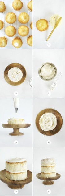 wedding photo - DIY: How To Make Mini “Naked” Cakes