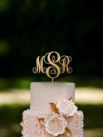 wedding photo - Initial Cake Topper Monogram Cake Topper Couple Name Cake Topper Rustic Wood Cake Topper Gold cake topper Silver cake topper