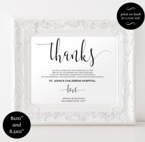 wedding photo -  In Lieu of Favors Sign - Favors Sign, - Donation Sign, - lieu of favors wedding - diy wedding - wedding downloadables 
