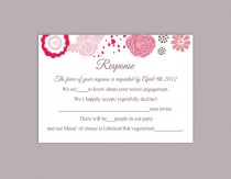 wedding photo -  DIY Wedding RSVP Template Editable Word File Instant Download Rsvp Template Printable RSVP Cards Pink Rsvp Card Floral Rsvp Template