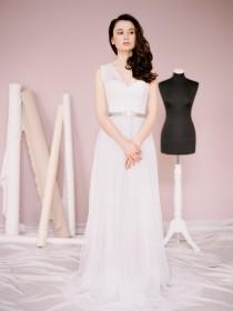 wedding photo - Alison // Grey wedding dress - Wedding gown - Colored wedding dress - Open low back wedding dress - Etherial wedding dress - Milamira