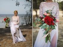 wedding photo - White and Nude Tulle Wedding Dress with Lace, Wedding dress "Alina", Beach Wedding Dress, Romantic wedding gown, Custom dress