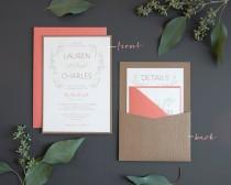 wedding photo - Rustic Foliage Wedding Invitation Sample