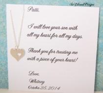 wedding photo - Mother of the GROOM, Mother in law wedding gift, wedding necklace, from daughter in law, to future mother in law, heart cutout necklace