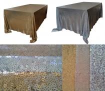wedding photo - 6 foot 90"x132" Gold Silver Sequin Table Cloth Wedding Sparkly Party Decoration, FREE POSTAGE Australia Wide