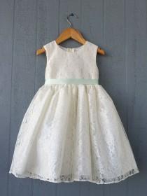 wedding photo - Ivory Lace Dress With Removable Colored Satin Belt