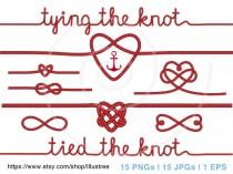 wedding photo - tying the knot, wedding invitation, rope heart clip art, anchor, nautical clip-art, Valentine's day digital clipart, scrapbooking, download