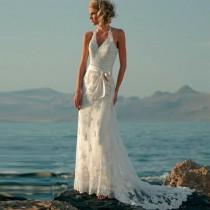 wedding photo - Boho Lace Tank Style Beach Wedding Dress :: Autumn Collection