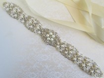 wedding photo -  Sale,wedding sash pearl bridal belt rhinestone sash silver belt crystal wedding dress belt jeweled ribbon sash belt