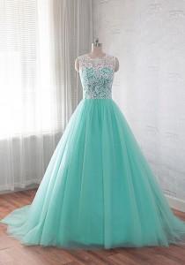 wedding photo - Tulle prom dress, lace ball gowns, quinceanera dress, homecoming dress
