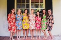 wedding photo - Mix Matched Floral Posy Bridesmaids Robes 