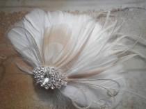 wedding photo - White, weddings, hair, accessories, Bridal, Fascinator, Feather, Feathered, Clip, Wedding, brides, bride, ivory, peacock - BRIDAL BLISS