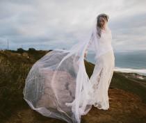 wedding photo - English Net Bridal Veil, GRANDE MAUDE Drop Veil, Wedding Veil Long Veil Cathedral Veil, Tulle Veil, Silk Tulle Veil, English Net Veil