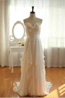 wedding photo - High Low Tiered Layers Custom Made Bridal Wedding Dress