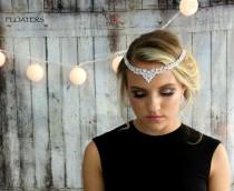 wedding photo - Bridal Headpiece, Bridal headband, Gatsby Headpiece, Crystal Hair Wreath