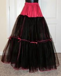 wedding photo - Three Layer Goth Black and Red Crinoline Petticoat for Full Ballgowns, Three layers, Custom