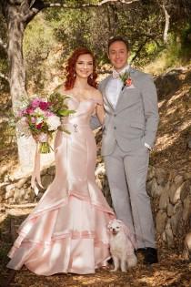 wedding photo - The all-vegan, all-pink, all-hilarity wedding of comedians