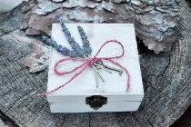 wedding photo -  Rustic Ring Bearer Box lavander and moss. Alternative Wooden Rustic Box Ring Bearer . Custom ring bearer. Personalized Ring Bearer Box .