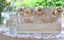 wedding photo -  1920s Wedding Sign, Custom wedding sign paper flowers, pearls, lace. Wood wedding signs. Vintage sign bride and groom names. Initials sing.