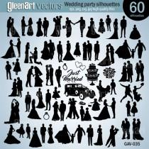 wedding photo - 50% Off Sale - 60 PREMIUM Wedding silhouette/Wedding party clipart/Bride/vector/eps/png/svg/jpg/Personal&Commercial Use/INSTANT DOWNLOAD