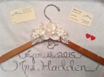 wedding photo - Wedding hanger, bridal hanger, dress hanger, personalized hanger, name hanger