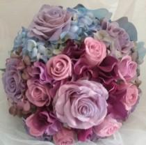 wedding photo - Sorbet, pink bouquet,  pink  and purple  bouquet ,rose bouquet,  hydrangeas, fall bouquet, winter bouquet,spring bouquet,late summer bouquet
